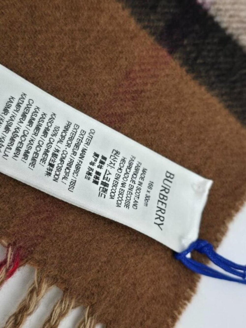 NWT Authentic Burberry Brown Vintage Check Logo Scarf Wool - Picture 4 of 12